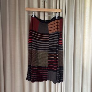 Nic + Zoe Fall tones Pleated Patterned Sweater skirt, XL